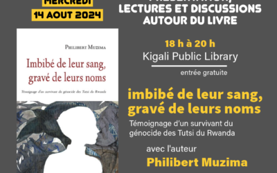 Rencontre littéraire à KPL: Philibert Muzima, «Imbibé de leur sang, gravé de leurs noms»